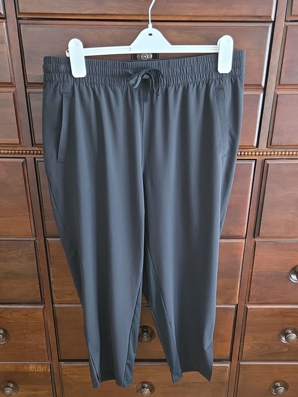 Talbots T by Talbots Elastic Drawstring Waist Casual Pants Size L Black
